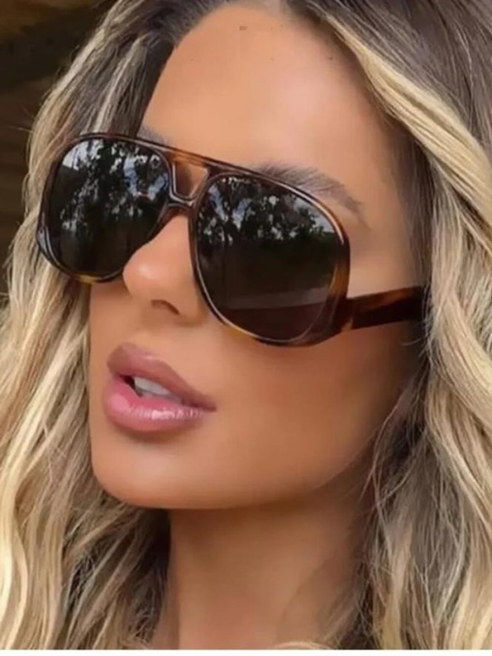 Retro Oversized Double Bridges SunGlasses